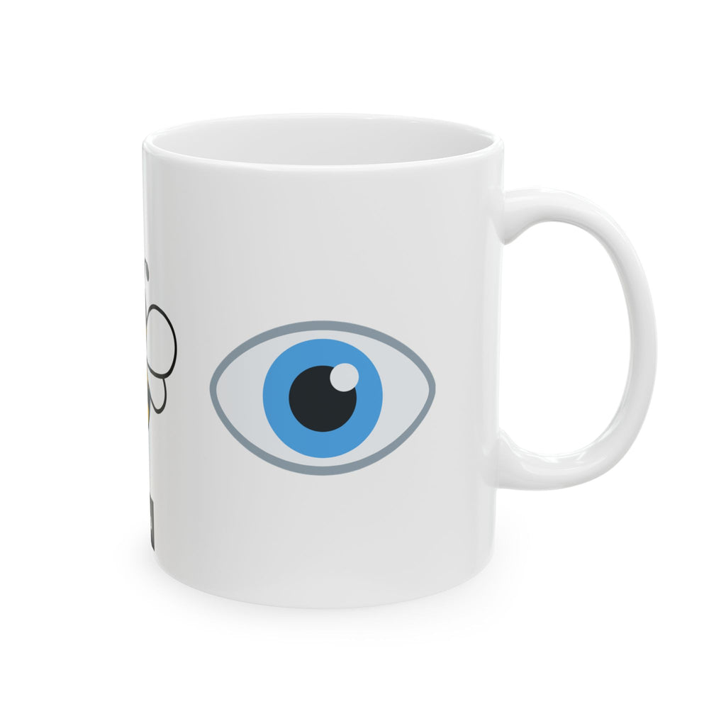 Pea Bee Eye (PBI) Ceramic Mug — Cute Bee Graphic Coffee Tea Cup (11oz, 15oz)