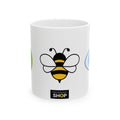 Pea Bee Eye (PBI) Ceramic Mug — Cute Bee Graphic Coffee Tea Cup (11oz, 15oz)