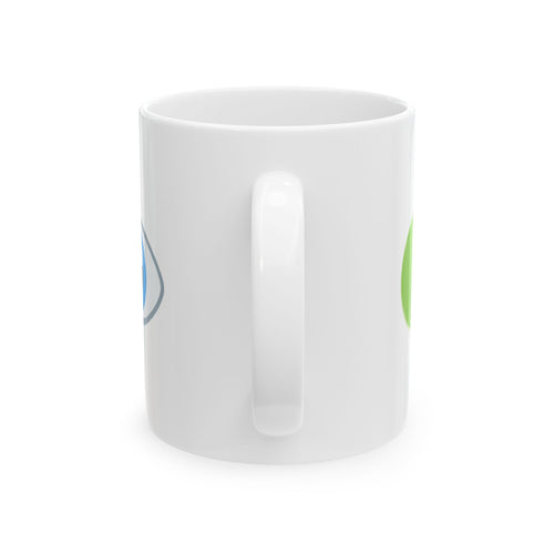 Pea Bee Eye (PBI) Ceramic Mug — Cute Bee Graphic Coffee Tea Cup (11oz, 15oz)